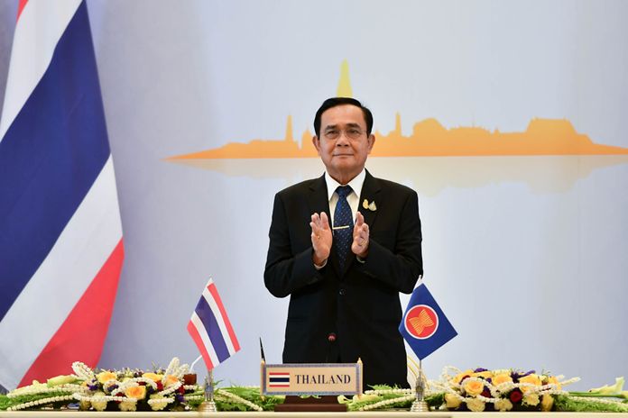 Prime Minister and Defense Minister Gen. Prayut Chan-o-cha attended the 36th ASEAN Summit via a teleconference.