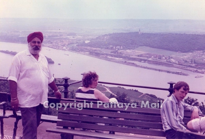 Amrik Singh poses for a photo overlooking the Rhine on one of his many trips to Europe.