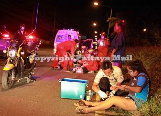 Drunk motorcyclist injures 2 in Sattahip