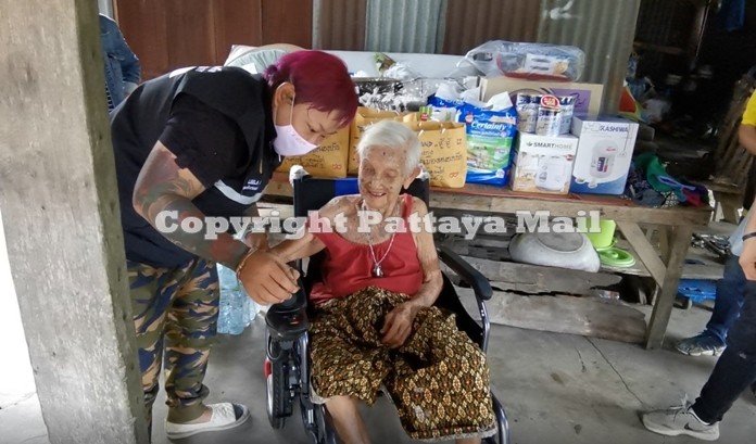 Grandma Yasothin Rodhom is thrilled to ride in her brand-new electric wheelchair.