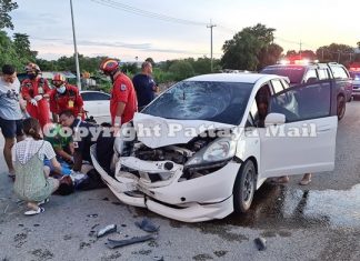 Sattahip roadwork contributes to motorbike wreck