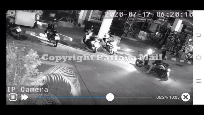  CCTV footage shows Montree stealing Nattapol Charoensuk’ motorbike.