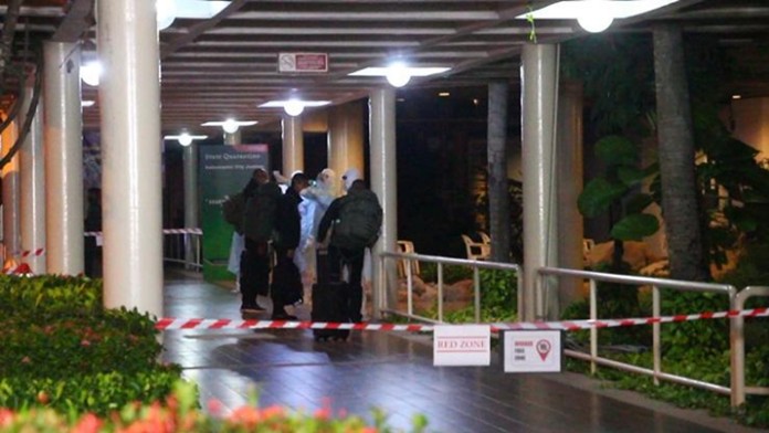 The 151 Thai soldiers arrived at Bangkok’s Suvarnabhumi Airport, where they underwent screening according to strict disease control procedures and transferred to Phramongkutklao Hospital for monitoring.