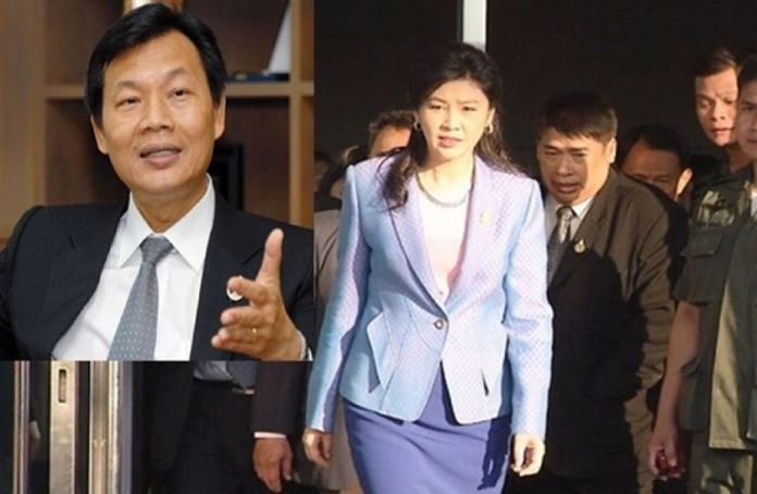 Former Prime Minister Yingluck Shinawatra, and former Secretary-General of the National Security Council,Mr. Thawil Pliensri (inset).