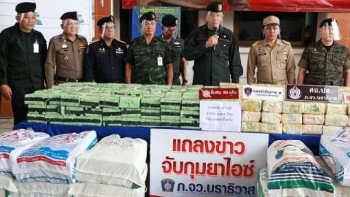 Thai authorities seized 1.42 tons of crystal methor ‘ice’ and heroin in southern province of Narathiwat on Friday.