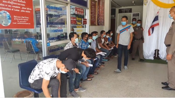 Police in Chumpon stopped a van carrying the 10 men aged 22-30 at a checkpoint around midnight on Thursday.