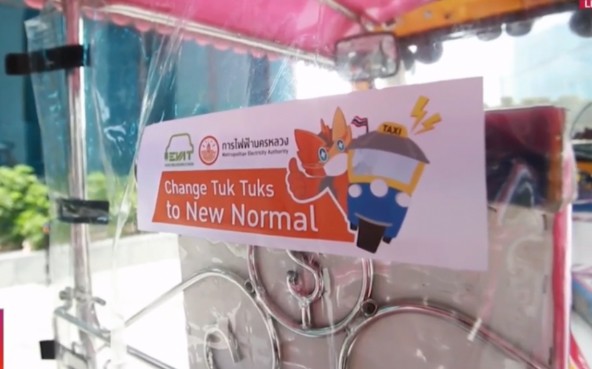 Tuk Tuk service follow full protective measures as more people are commuting after business resumption.