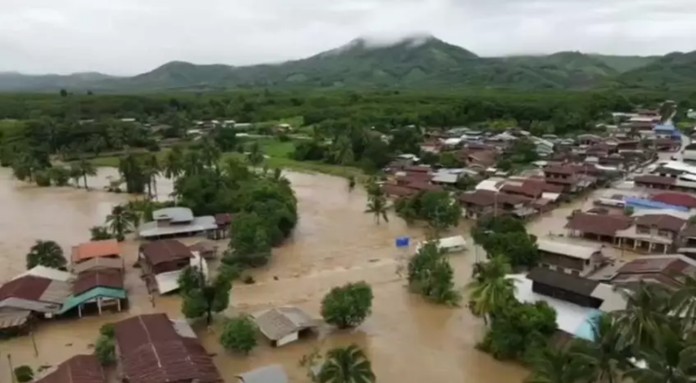 The northeastern province of Loei was the worst affected by flooding on Sunday before the water receded on Monday.