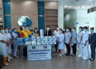 Lions club donates PPE to Pattaya Hospital