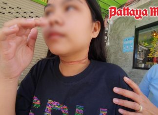 Pattaya motorbike driver’s neck slashed by dangling cables