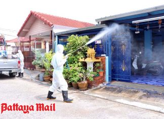 Pattaya residential areas sprayed with anti-virus disinfectant