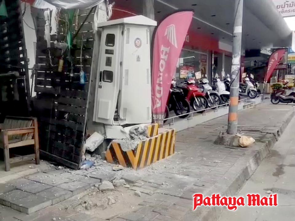 Exploding gas tank flies down Pattaya 3rd Road Pattaya Mail