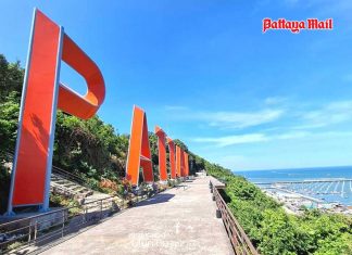 PATTAYA CITY sign on Pratumnak Hill gets a vibrant makeover