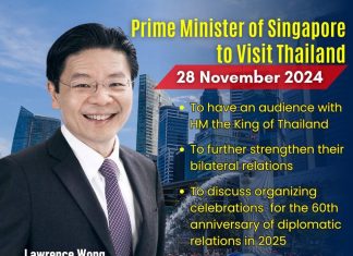 Prime Minister of Singapore to visit Thailand on November 28