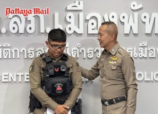 Pattaya police officer receives praise for saving 7-year-old girl trapped in condo room by climbing balcony