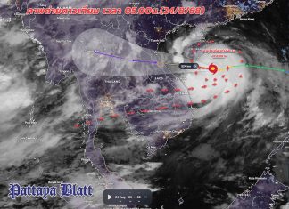 Pattaya erwartet nasse Tage nach glühend heißen Nachmittagen, da Taifun Kajiki an Stärke gewinnt