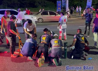 Fußgänger bei Hochgeschwindigkeits-Motorradunfall in Pattaya getötet, Fahrer schwer verletzt