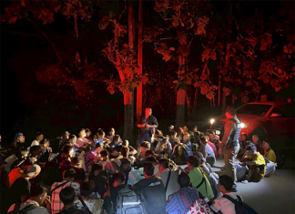 Thai military and police intercept 70 illegal Myanmar migrant workers in Kanchanaburi