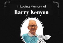 Barry Kenyon Cremation Ceremony 29 October at 3 p.m.