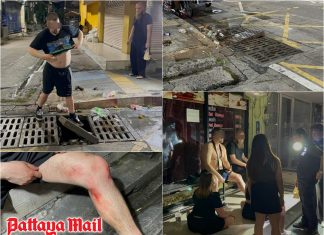 German tourist injured after falling into unstable drain cover in Pattaya