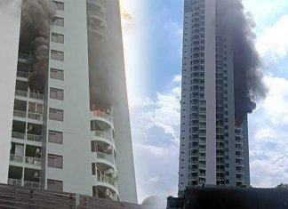 Fire breaks out at high-rise condo in Pinklao, residents evacuated