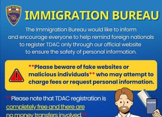 Immigration warnt ausländische Einreisende vor inoffiziellen TDAC-Websites