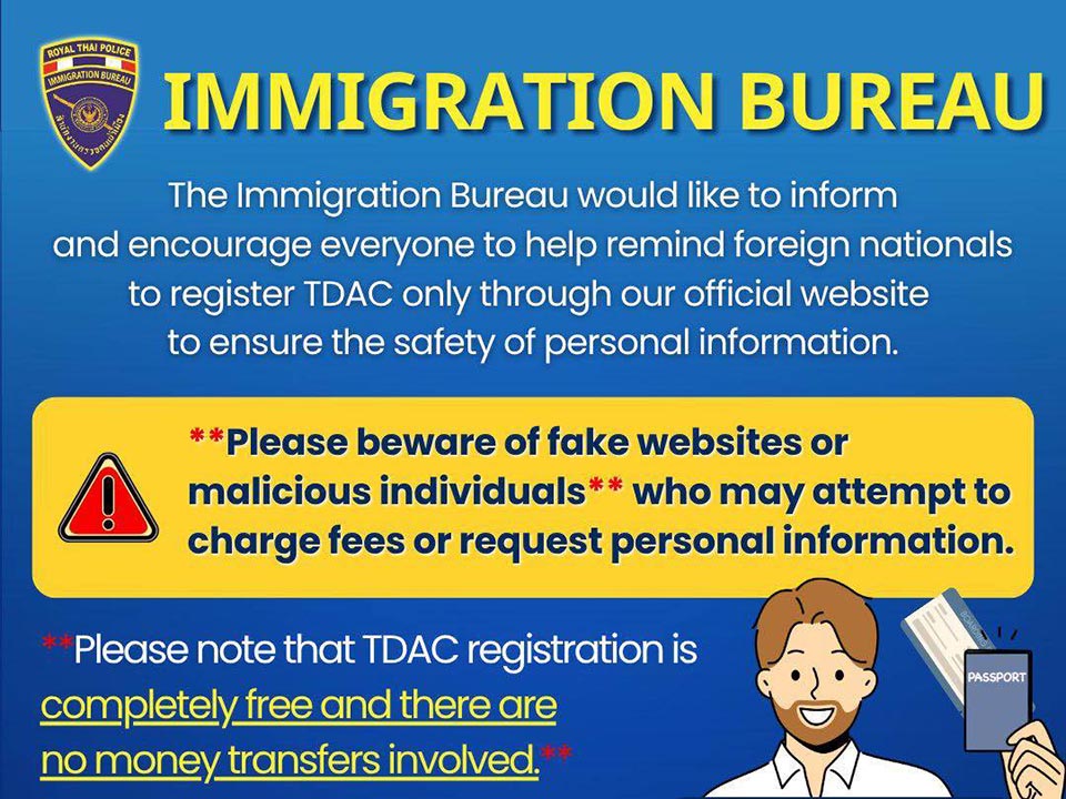 Immigration warnt ausländische Einreisende vor inoffiziellen TDAC-Websites