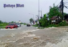 Pattaya erlebt starken Regen und Überschwemmungen – Behörden schließen Straßen vorübergehend