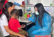 Rotarians administer flu vaccinations to underprivileged children in Pattaya
