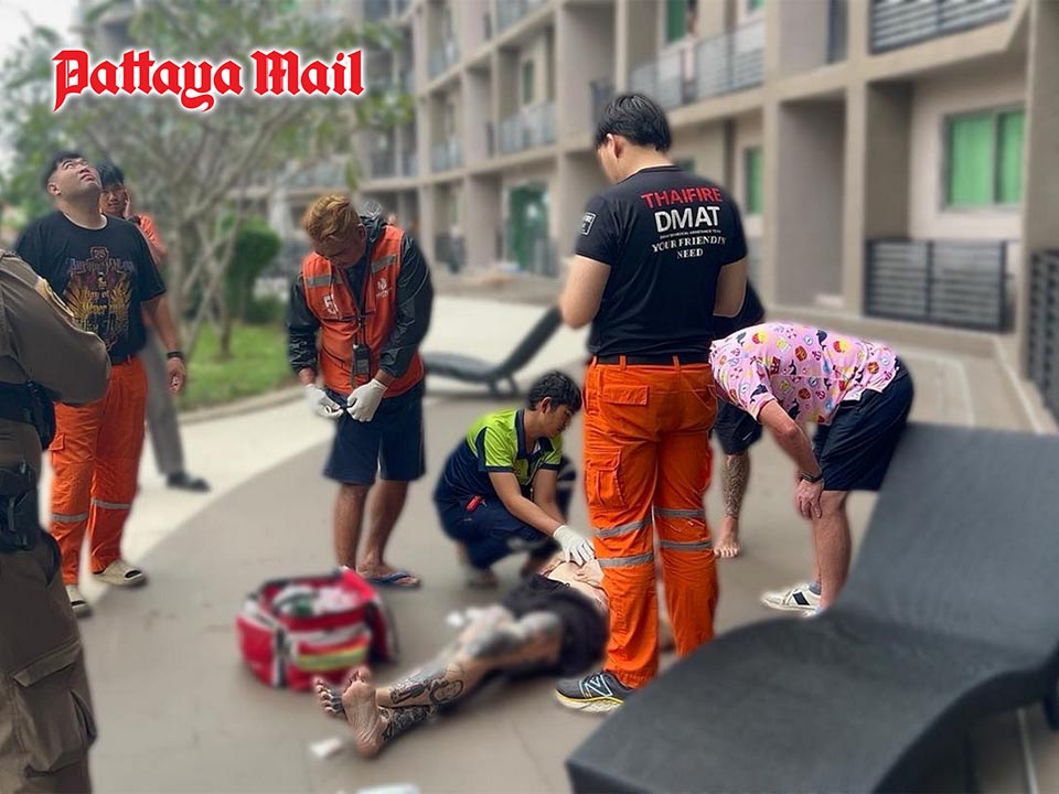 American man injured after falling from second-floor balcony in South Pattaya