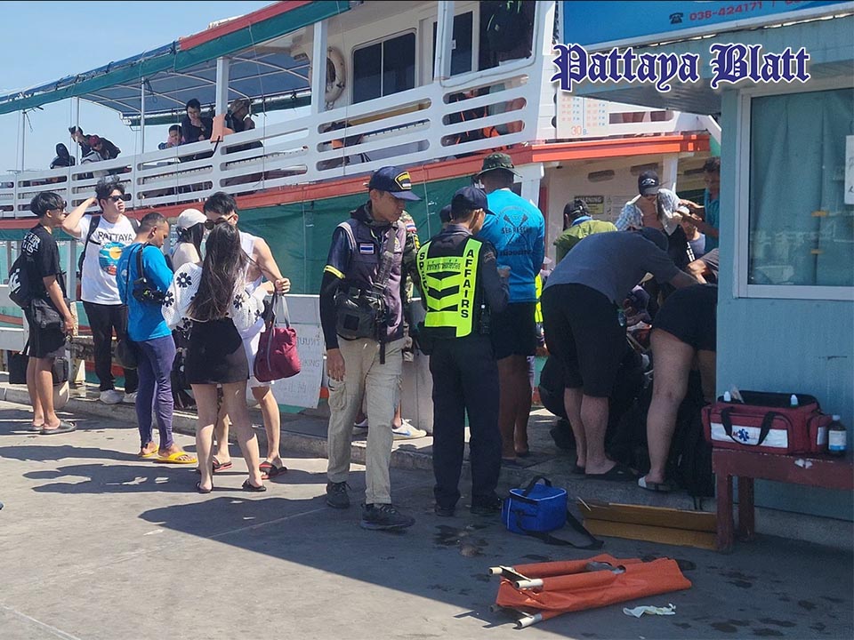 Russische Touristin am Bali Hai Pier in Pattaya verletzt – Fähre schwankt bei starkem Wind