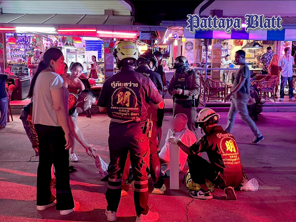 Ausländischer Tourist bei Auseinandersetzung vor Bierbar in Jomtien verletzt
