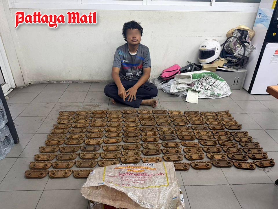 Security guard arrested for stealing over 120 steel pieces from factory in Pattaya