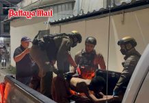 Drug-fueled rampage in Pattaya as man sets room on fire and climbs building before police rescue