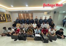 Indian online scam gang busted in Pattaya, 19 arrested and dozens of devices seized