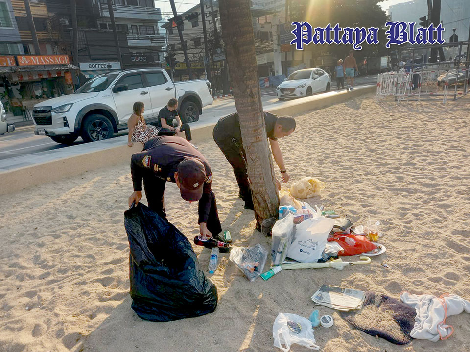 Strand wieder für alle Behörden räumen öffentlichen Raum am Jomtien Beach