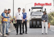 Pattaya Mayor inspects progress of railway road resurfacing near Huai Yai Junction