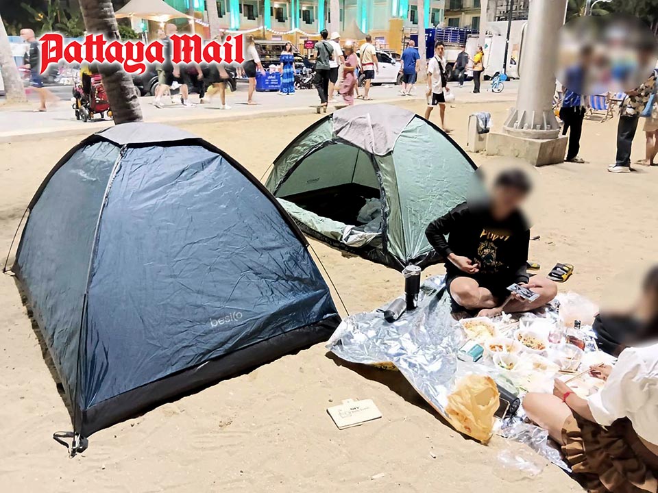 Pattaya officials stop beach camping as public debate grows over overnight use