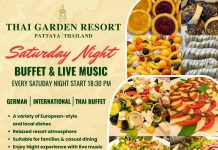 Saturday Dinner Buffet – Every Week at Thai Garden Resort