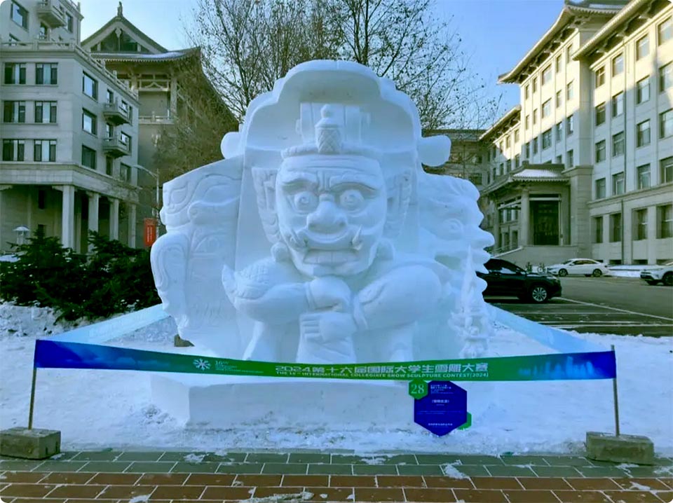 Thai students triumph in China as Saowabha Vocational College wins international snow sculpture contest