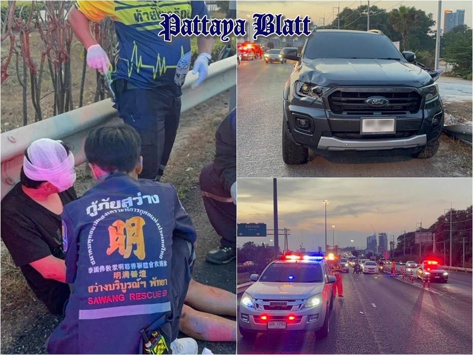 Autobahn-Schock bei Pattaya – Verwirrter Mann beim Überqueren der Fahrbahn schwer verletzt