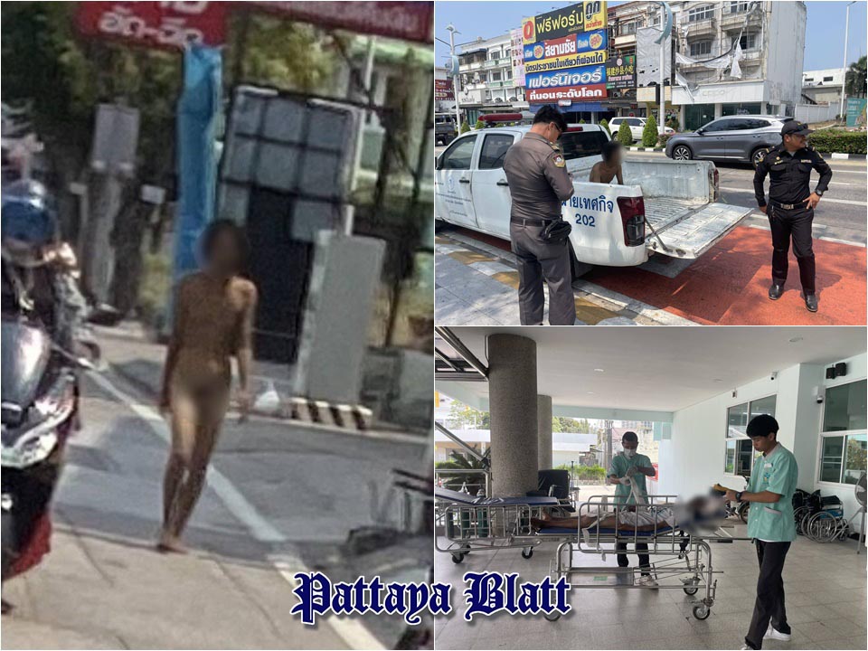 Pattaya-Beamte nehmen nackten Mann in Gewahrsam
