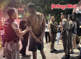 British man detained after phone snatching incident near Pattaya Beach, past rampage reported