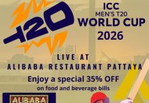 T20 Cricket World Cup 2026 LIVE at Alibaba Tandoori Restaurant Pattaya