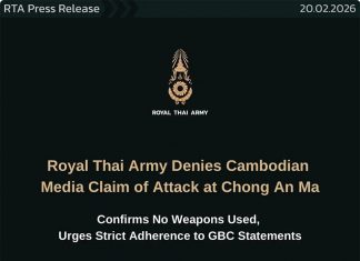 Royal Thai Army denies border clash report, says no shots fired at Chong An Ma