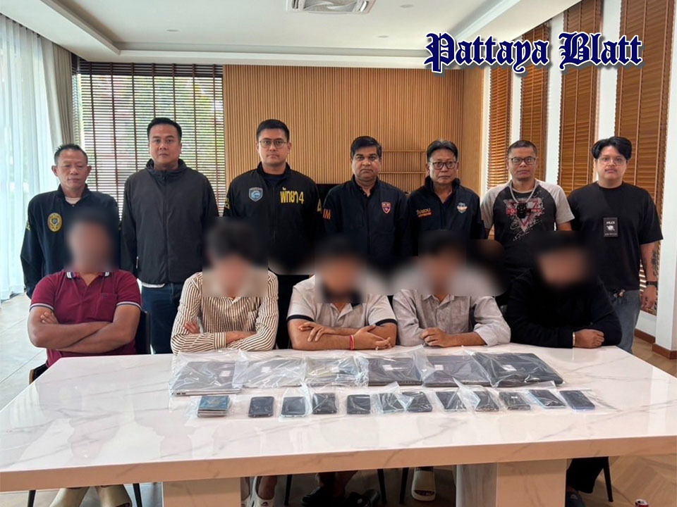 Luxusvilla als Betrugszentrale – Fünf Ausländer in Pattaya festgenommen