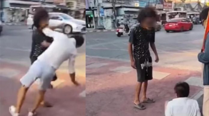 Mann schlägt anderen wegen Urinierens auf Pattaya-Straße – Aufruf zu öffentlichem Respekt