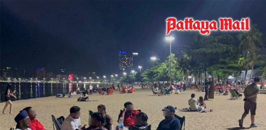 Foreign tourists embrace local style beach camping in Pattaya
