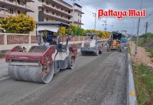 Rain delays railway parallel road repairs in Pattaya, reopening pushed back 10 days