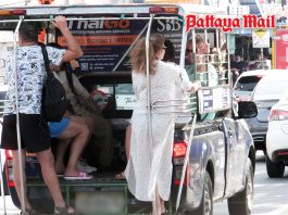 Baht bus safety questioned after German tourist injured in fall on Pattaya Beach Road